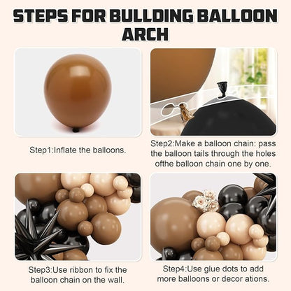 Black Brown Nude Balloon Arch Kit, Balloon Garland - Image 7