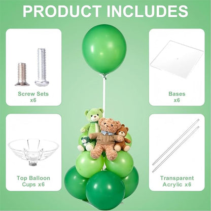 6 Pack Clear Acrylic Balloon Stands - Image 3