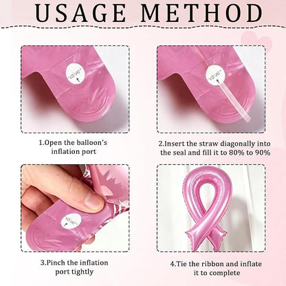 Breast Cancer Awareness Jumbo Foil Balloons Pink Ribbon Foil Balloons | 42" - Image 3