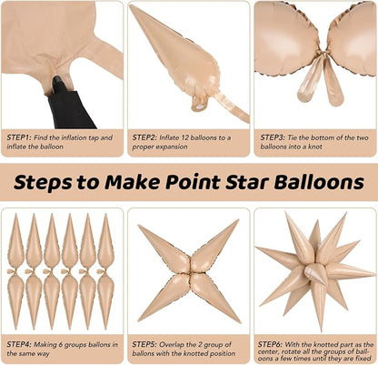 72 PCS Caramel Star Balloons, Big 26 Inch Foil Spike Balloons, Explosion 12 - Image 7
