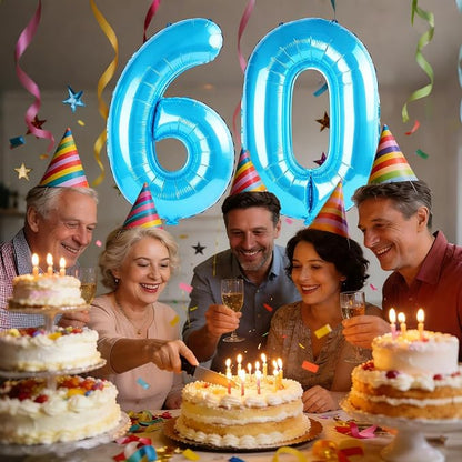 40 Inch Number 60 Balloons for 60th Birthday Party Decorations, 0-100 Jewelry - Image 2