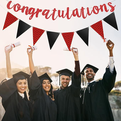 Boao Pre-Strung Congratulations Banner Sign Glitter Congratulation Banner 10 ft - Image 4