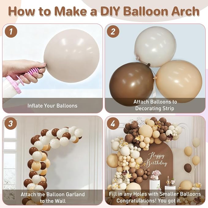 Boho Brown Balloon Garland Arch Kit - Image 3