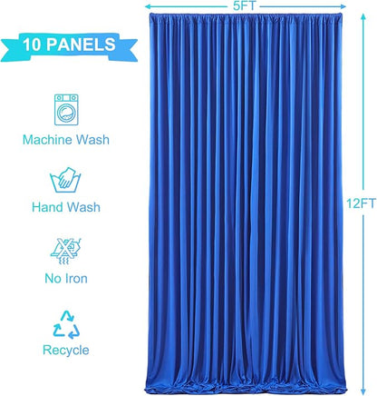 10 Panels Royal Blue Backdrop Curtains - Image 5