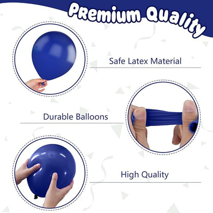 Blue and Silver Balloons for Welcome Home Party Decorations | 12-inch black - Image 3