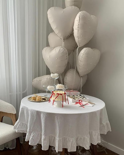 White Heart Balloons, 18Inch Beige Helium Polyester Film Balloon - Image 6