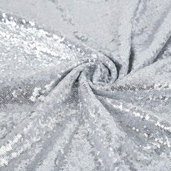 JYFLZQ Silver Sequin Backdrop Curtains - Image 4
