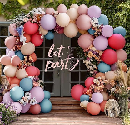 Pastel Balloon Garland Double Stuffed Dusty Pink Blue Cream Balloon Light - Image 6