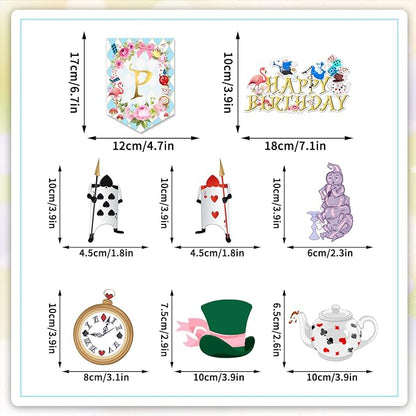 138pcs Wonderland Party Decorations Disposable Tableware Set - Image 5