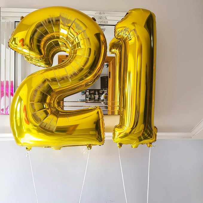 Gold 12 Balloon Number, 40 Inch Number 12 Balloon Large Gold Foil Mylar Helium - Image 6