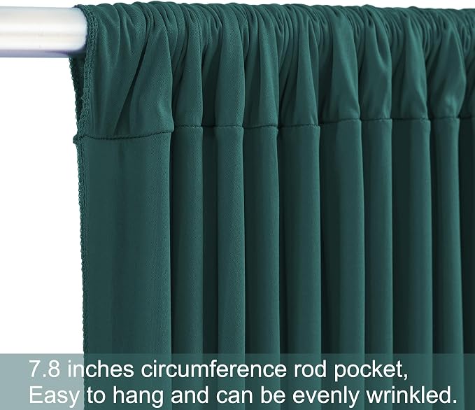 6 Panels Hunter Green Backdrop Curtains - Image 6