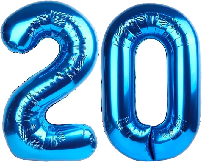 Number Balloons Dark Blue 20 Balloon 40 inch by Enyeopd