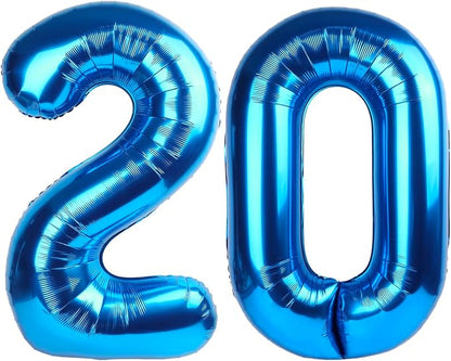 Number Balloons Dark Blue 20 Balloon 40 inch by Enyeopd