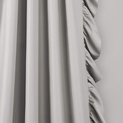 Lush Decor Reyna Ruffle Window Curtain Panel Set, Light Gray - Image 2