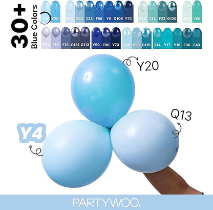 PartyWoo Light Blue Balloons 92pcs Different Sizes of 18 12 10 5 Inch Baby - Image 4