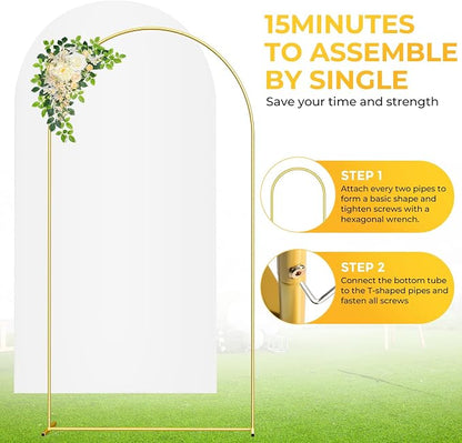 7.2FT Metal Arch Backdrop Stand and Cover Set, Balloon Arch Stand - Image 3