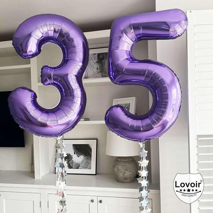 Purple Number 3 Balloons, 40 Inch Giant Number Balloons Foil Mylar Helium - Image 5