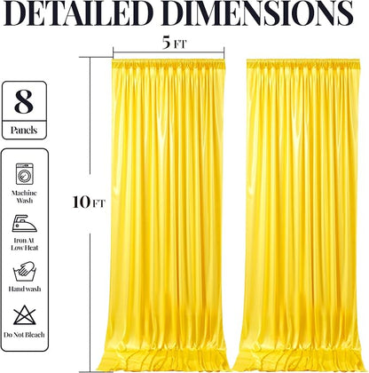 40x10ft Yellow Gold Glitter Backdrop Curtain - Image 9