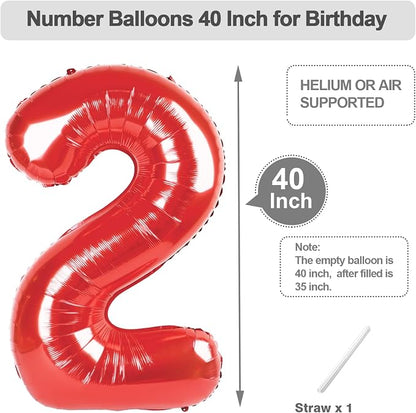 Numbers 10 Balloon 40Inch Red Balloons - Image 5