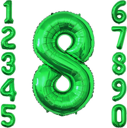 Green Number 8 Balloon 40 Inch, Lustrous Foil by Unknown