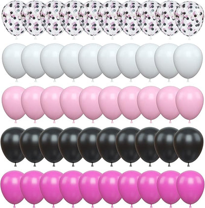 Balloons Black and Pink, Rose Red Pink Party Balloons Decoration - Image 4