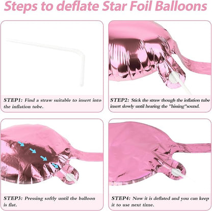 60 Pcs Star Balloons Explosion 12 Point Foil Cone Balloons Magic Balloon Large - Image 7