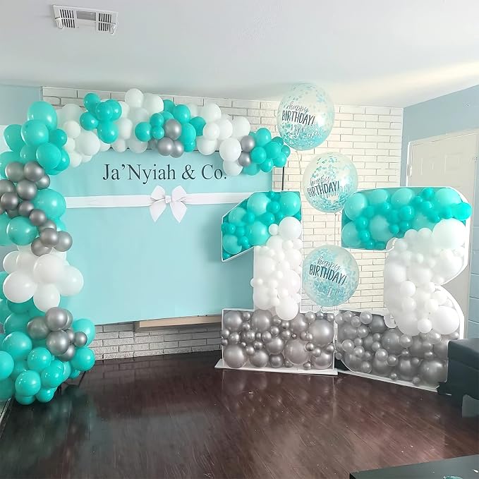 PartyWoo Teal Balloons 50pcs Turquoise Dark Teal Color 12 Inch | Balloons - Image 2