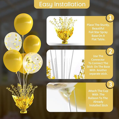 Gold Balloon Table Centerpiece Kit, 6 Sets Gold Balloon Stands - Image 5