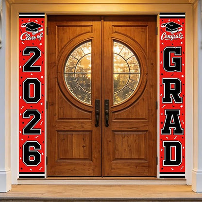 2026 Graduation Decorations, Congrats Grad Banner Backdrop by Gatherfun