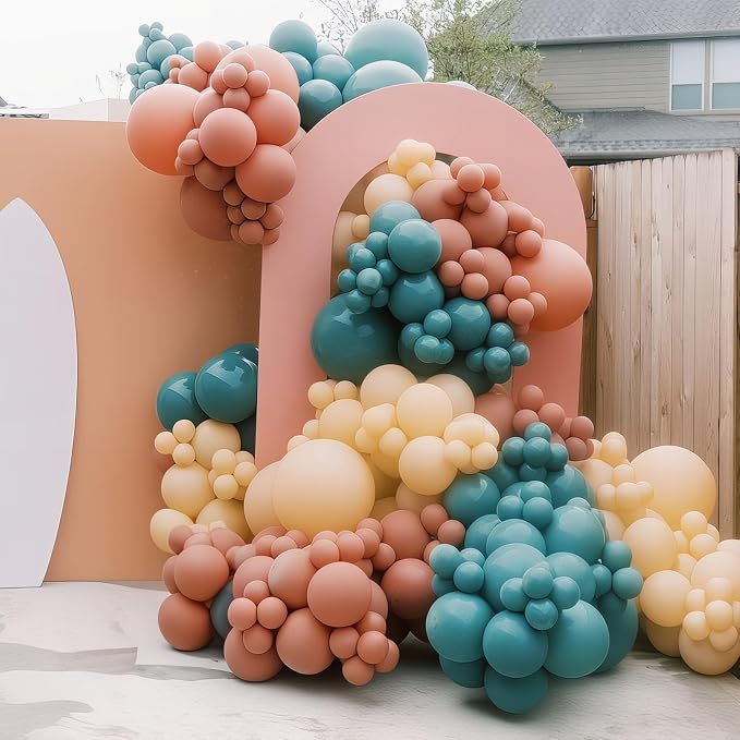 Boho Rainbow Balloons 60 Pcs 12 Inch Fall Thanksgiving Retro Balloon | Retro - Image 4