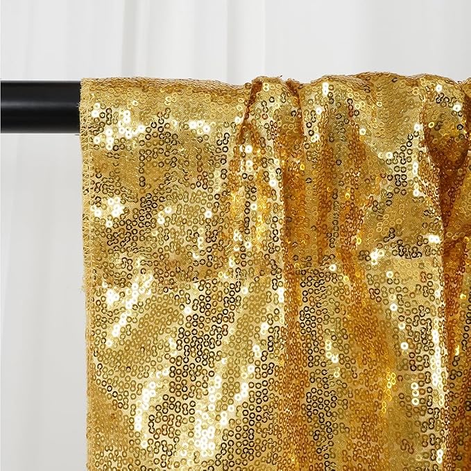 SquarePie 5x7ft Gold Sequin Backdrop, High Density Non-Transparent Glitter - Image 8