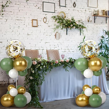 8 Sets Sage Green Balloon Column Table Centerpiece Reusable Table Balloon Tower - Image 7