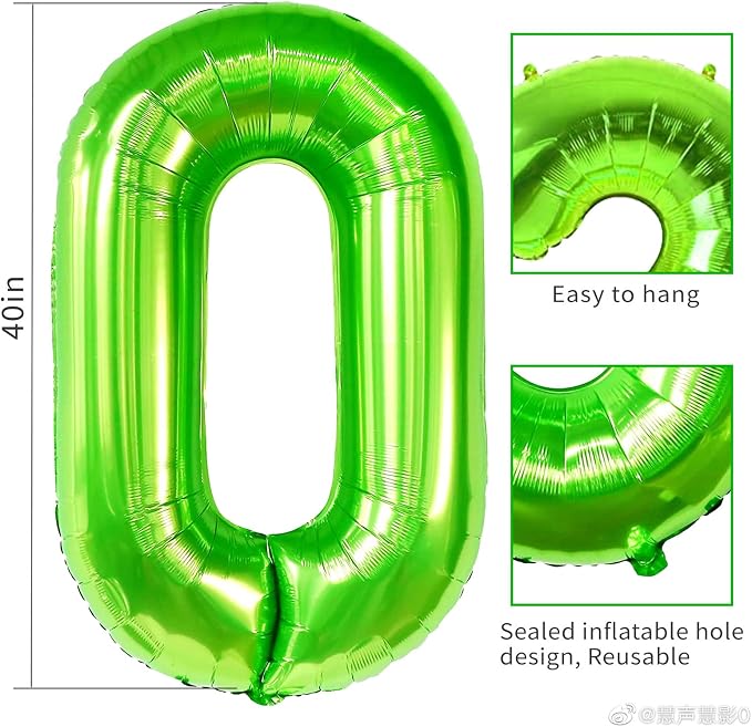40 inch Number Balloon 0-9 Green Large Number 6 Balloons, Digital Balloons - Image 6