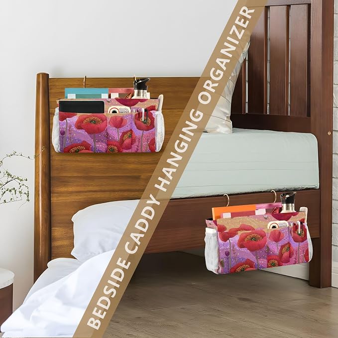 Bedside Caddy Metal Frame Hanging Organizer Bunk Bed Dorm Accessories Hook And - Image 7