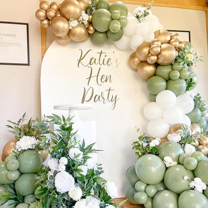 Sage Green Balloons, Different Sizes Eucalyptus Avocado Green Latex Helium - Image 4