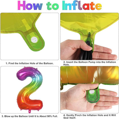 Rainbow Number 2 Balloon 40 Inch, Big Large Foil Number Balloons, Gradient - Image 7