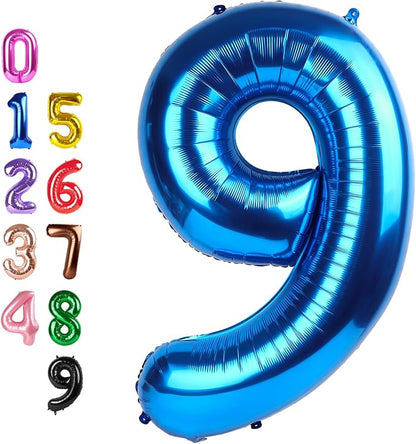 9 Balloon Number Blue 40 inch Number Balloons by Enyeopd