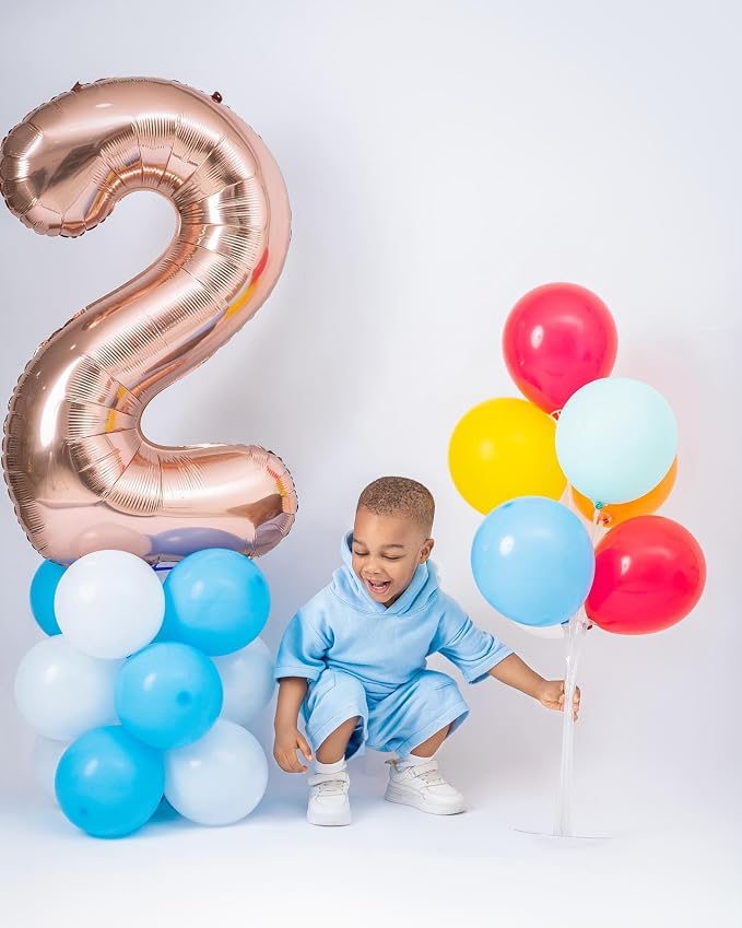 Rose Gold Number 2 Balloon 40 Inch, 2nd Birthday Decorations Men Women | Foil - Image 3