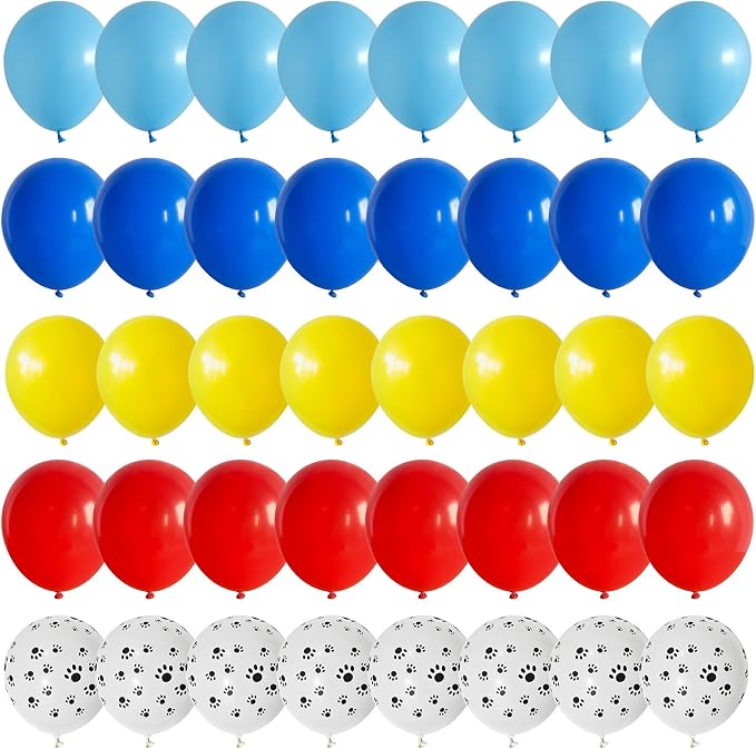Red Yellow Blue Balloons Puppy Dog Paw Print Balloon 60pcs 12inch Latex Helium - Image 5