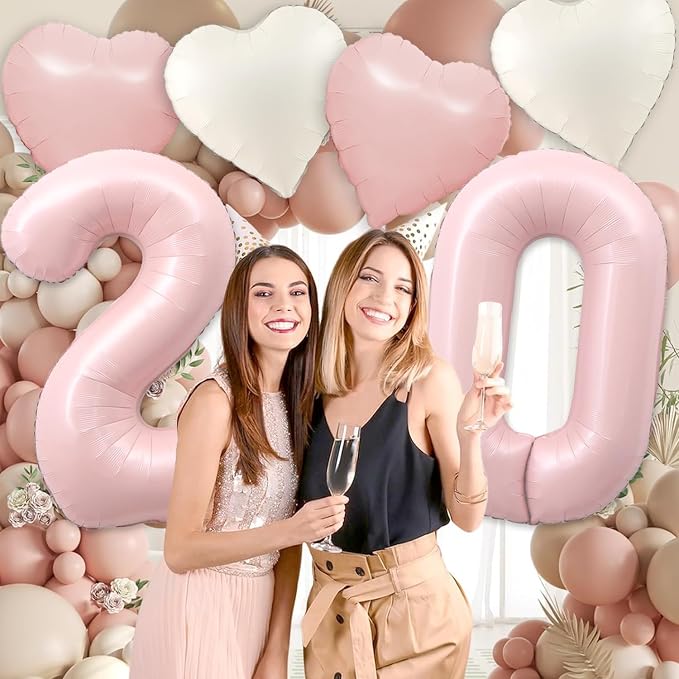 Pink 30 Balloon Number Pastel Pink 30th Birthday Party Decorations - Image 3