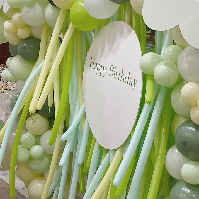 Avocado Green Long Balloons Premium 260 Twisting Balloons Animals Magic - Image 8