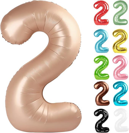 Light Brown Number 2 Balloon 40 Inch by IWERP