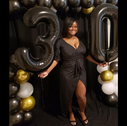40" Black Number 3 Balloon for Birthday Party Decorations, Large Self Inflating - Image 5