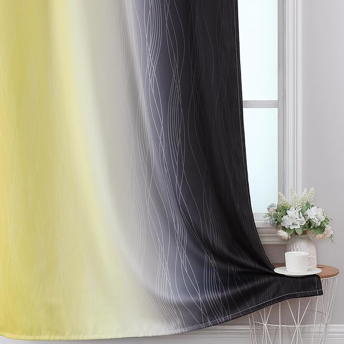Black and Yellow Blackout Curtains - Image 6