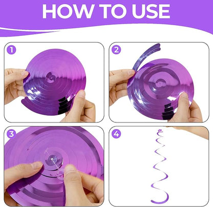 24 PCS Purple Hanging Swirl, Sparkle Ceiling Hanging Decorations, Plastic - Image 9