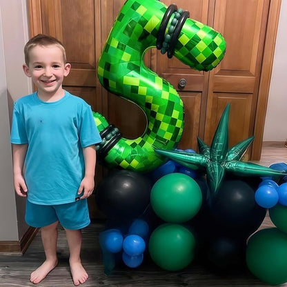 40 Inch Green Pixel Number 1 Balloon - Image 3