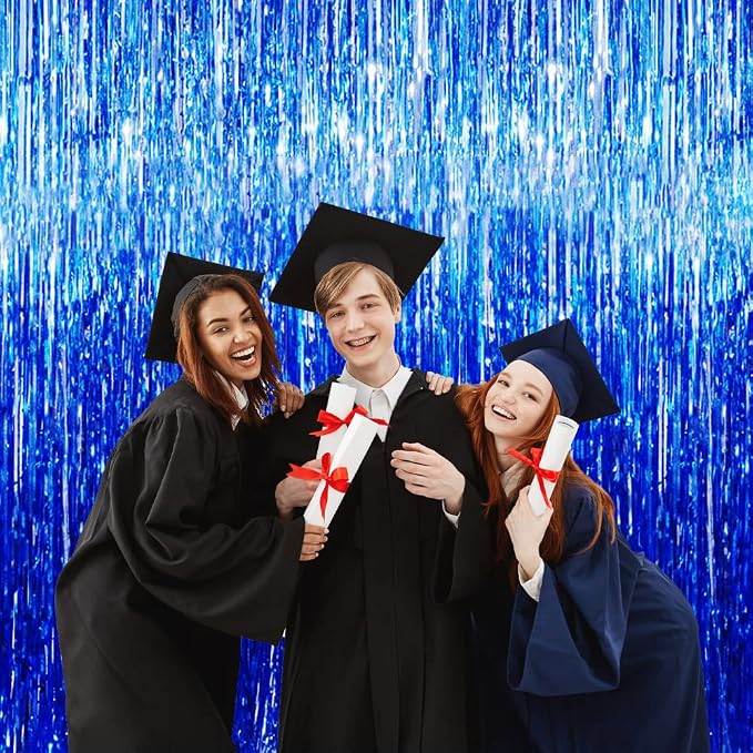 GOER 3.2 ft x 9.8 ft Metallic Tinsel Foil Fringe Curtains Party Photo Backdrop - Image 5