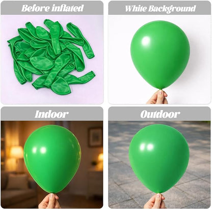 Voircoloria 105pcs Green Party Latex Balloons, 12inch | - Image 3