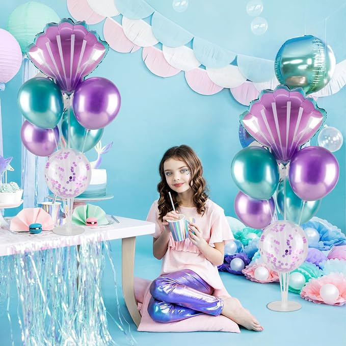 Mermaid Balloons Table Centerpiece 2 Sets Mermaid Balloon Stands | Table - Image 5
