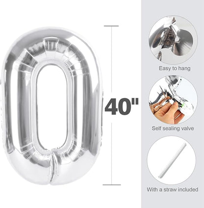Number Balloons Silver 5 Balloon 40 inch - Image 5